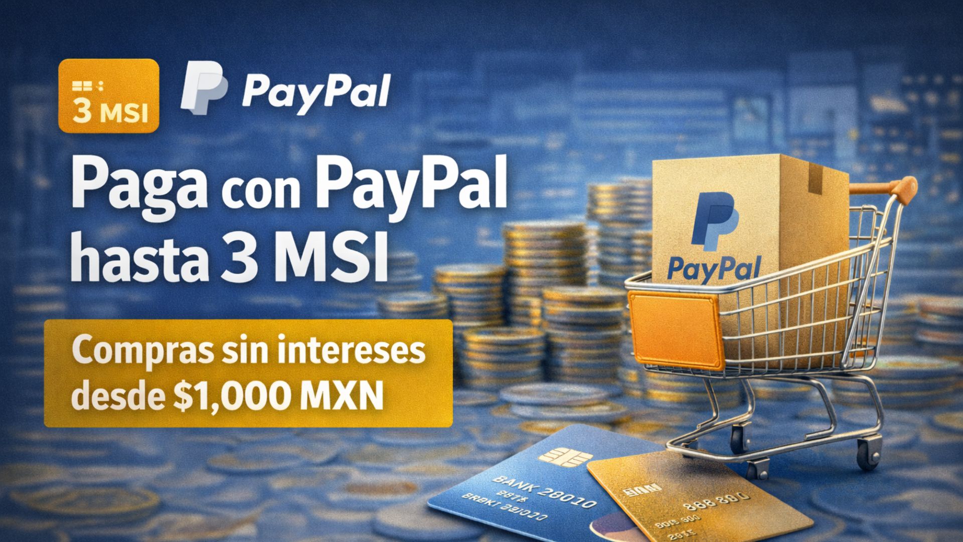 Compras con PayPa: Obtén 3 MSI desde $1,000 MXN